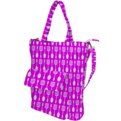 Purple Spatula Spoon Pattern Shoulder Tote Bag