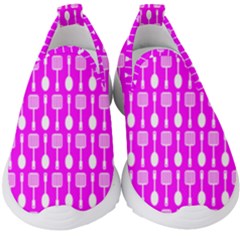 Purple Spatula Spoon Pattern Kids  Slip On Sneakers