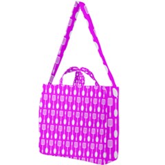 Purple Spatula Spoon Pattern Square Shoulder Tote Bag