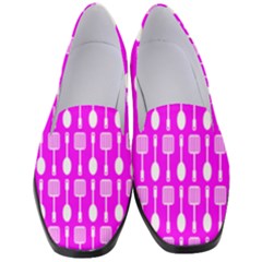 Purple Spatula Spoon Pattern Women s Classic Loafer Heels
