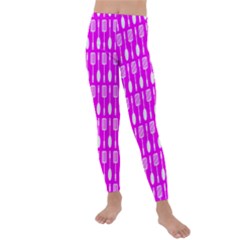 Purple Spatula Spoon Pattern Kids  Lightweight Velour Leggings