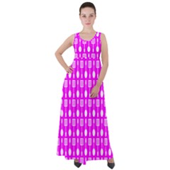 Purple Spatula Spoon Pattern Empire Waist Velour Maxi Dress