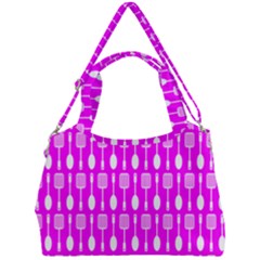 Purple Spatula Spoon Pattern Double Compartment Shoulder Bag
