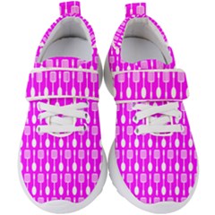 Purple Spatula Spoon Pattern Kids  Velcro Strap Shoes