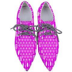 Purple Spatula Spoon Pattern Pointed Oxford Shoes