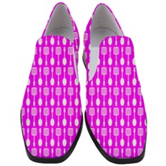 Purple Spatula Spoon Pattern Women Slip On Heel Loafers