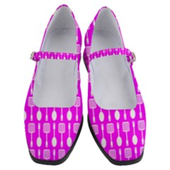 Purple Spatula Spoon Pattern Women s Mary Jane Shoes