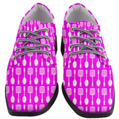 Purple Spatula Spoon Pattern Women Heeled Oxford Shoes