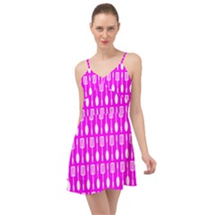 Purple Spatula Spoon Pattern Summer Time Chiffon Dress