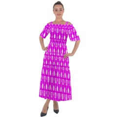 Purple Spatula Spoon Pattern Shoulder Straps Boho Maxi Dress 