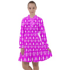 Purple Spatula Spoon Pattern All Frills Chiffon Dress