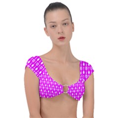 Purple Spatula Spoon Pattern Cap Sleeve Ring Bikini Top