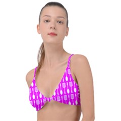 Purple Spatula Spoon Pattern Knot Up Bikini Top