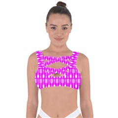 Purple Spatula Spoon Pattern Bandaged Up Bikini Top