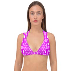 Purple Spatula Spoon Pattern Double Strap Halter Bikini Top