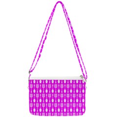 Purple Spatula Spoon Pattern Double Gusset Crossbody Bag