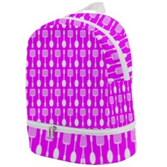 Purple Spatula Spoon Pattern Zip Bottom Backpack