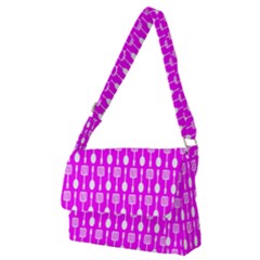 Purple Spatula Spoon Pattern Full Print Messenger Bag (M)