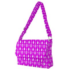 Purple Spatula Spoon Pattern Full Print Messenger Bag (L)