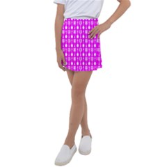 Purple Spatula Spoon Pattern Kids  Tennis Skirt