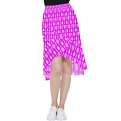 Purple Spatula Spoon Pattern Frill Hi Low Chiffon Skirt