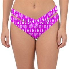 Purple Spatula Spoon Pattern Double Strap Halter Bikini Bottoms
