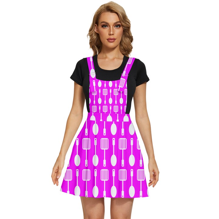 Purple Spatula Spoon Pattern Apron Dress