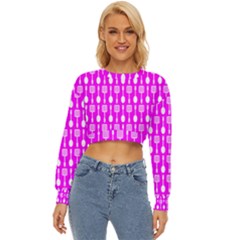 Purple Spatula Spoon Pattern Lightweight Long Sleeve Sweatshirt