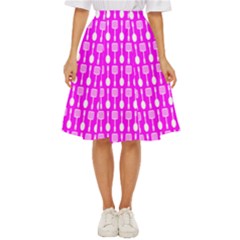 Purple Spatula Spoon Pattern Classic Short Skirt
