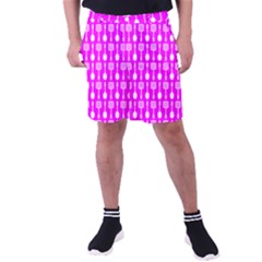 Purple Spatula Spoon Pattern Men s Pocket Shorts