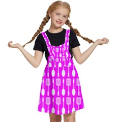 Purple Spatula Spoon Pattern Kids  Apron Dress
