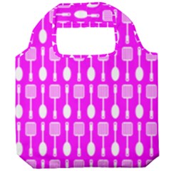 Purple Spatula Spoon Pattern Foldable Grocery Recycle Bag
