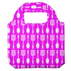 Purple Spatula Spoon Pattern Premium Foldable Grocery Recycle Bag