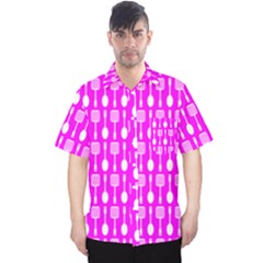 Purple Spatula Spoon Pattern Men s Hawaii Shirt