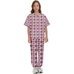 Cute Floral Pattern Kids  Tee And Pants Sports Set by GardenOfOphir