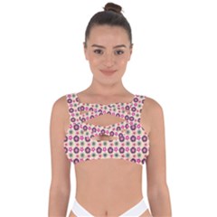Cute Floral Pattern Bandaged Up Bikini Top by GardenOfOphir
