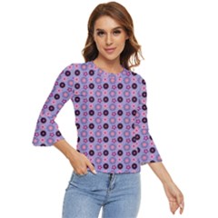 Cute Floral Pattern Bell Sleeve Top