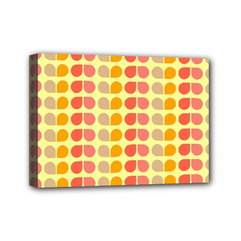 Colorful Leaf Pattern Mini Canvas 7  X 5  (stretched) by GardenOfOphir