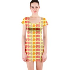 Colorful Leaf Pattern Short Sleeve Bodycon Dress by GardenOfOphir