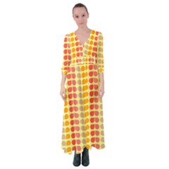 Colorful Leaf Pattern Button Up Maxi Dress
