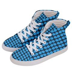 Blue Gray Leaf Pattern Men s Hi-top Skate Sneakers by GardenOfOphir