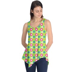 Cute Floral Pattern Sleeveless Tunic by GardenOfOphir