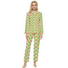 Cute Floral Pattern Womens  Long Sleeve Velvet Pocket Pajamas Set by GardenOfOphir