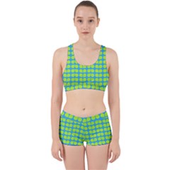 Blue Lime Leaf Pattern Work It Out Gym Set by GardenOfOphir