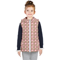 Cute Floral Pattern Kids  Hooded Puffer Vest by GardenOfOphir