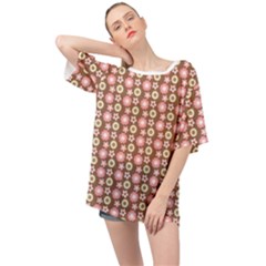 Cute Floral Pattern Oversized Chiffon Top by GardenOfOphir