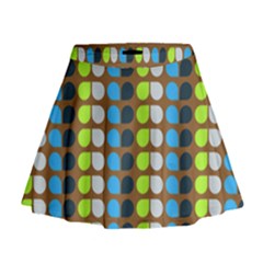 Colorful Leaf Pattern Mini Flare Skirt by GardenOfOphir