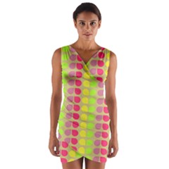 Colorful Leaf Pattern Wrap Front Bodycon Dress by GardenOfOphir