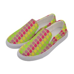 Colorful Leaf Pattern Women s Canvas Slip Ons by GardenOfOphir