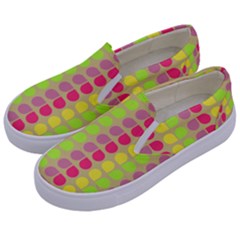 Colorful Leaf Pattern Kids  Canvas Slip Ons by GardenOfOphir